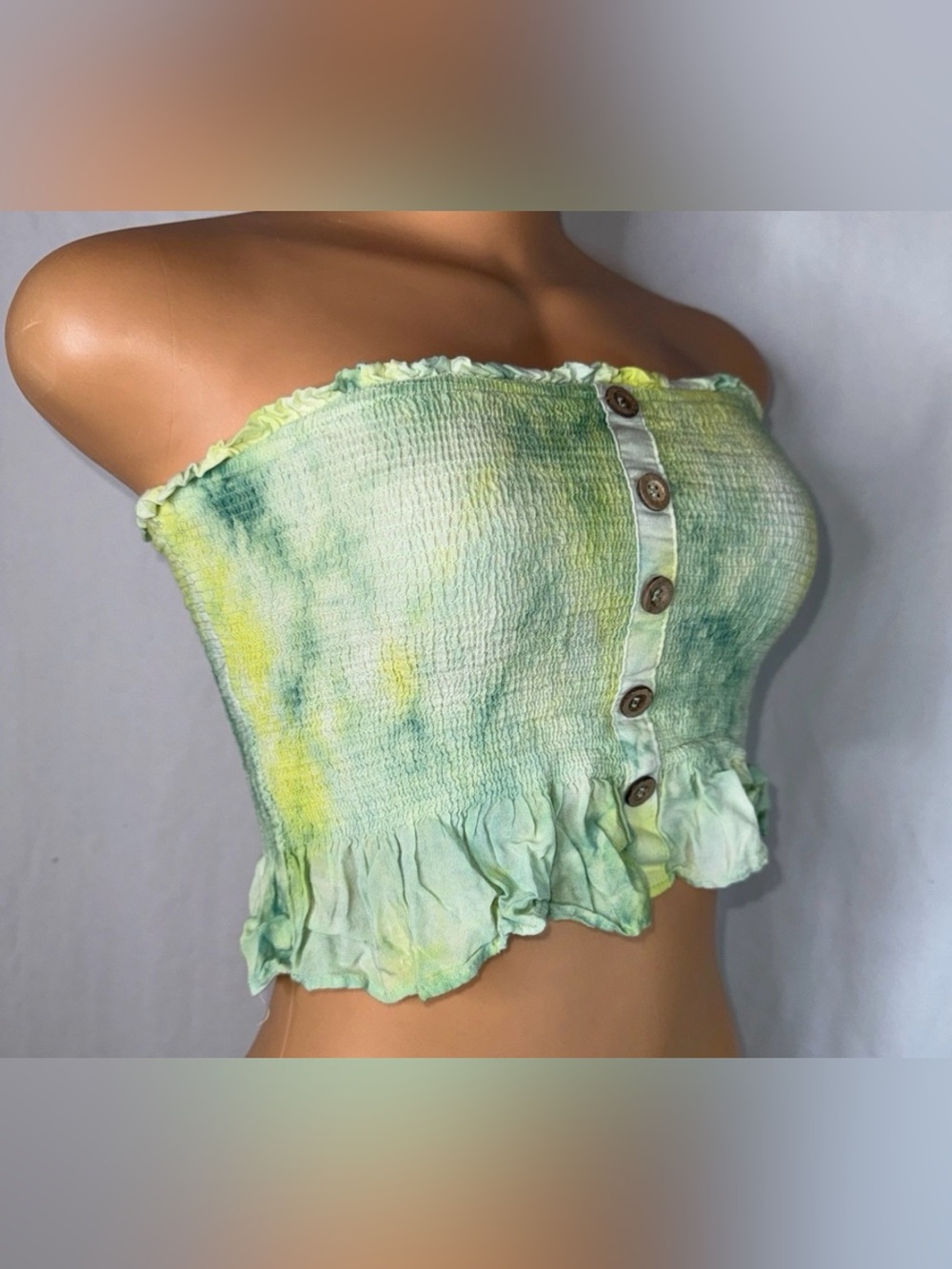 Tie-Dye Strapless Crop Top